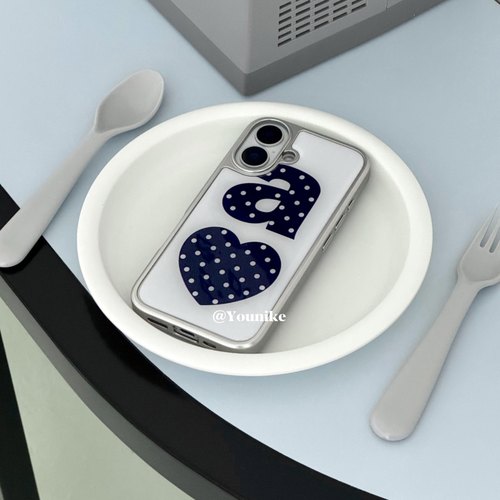 欧尼同款波点元素爱心手机壳韩系