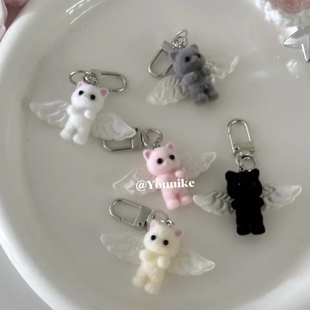 古早韩系ins风天使小猫咪治愈可爱手机挂件AirPods挂饰钥匙扣猫猫