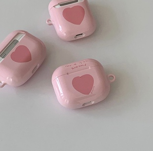 韩国进口小众甜美果酱色爱心少女可爱适用于airpods1 3保护壳 2苹果无线蓝牙耳机保护套airpods pro2