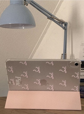 韩系小众ins风粉色淡蓝色蝴蝶结丝带适用2021iPad保护壳2022苹果iPad10保护套air5平板套防摔软壳带笔槽支架