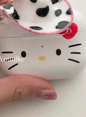 韩国ins进口博主同款小众可爱KT猫适用airpods4保护套airpodspro2苹果耳机套airpods3/2防摔硬壳少女心pro3