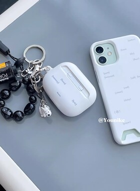 韩国进口~韩系极简row风实用主义情侣款适用airpods4保护套airpodspro2苹果耳机套airpods3/2防摔pro3保护壳