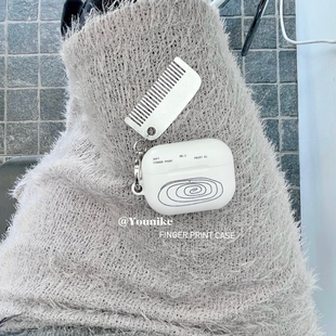 韩国进口博主style妙简艺术线条美学ins风时尚 2防摔 高级适用airpods4保护套airpodspro2苹果耳机套airpods3