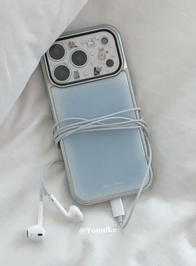 初秋治愈奶油蓝色韩系ins风简约适用iphone17air/17promax保护壳苹果16手机壳16promax保护套15防摔13/14外壳