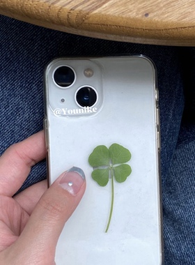 ins韩系夏日清新幸运四叶草适用iphone17pro/17promax保护壳苹果16手机壳16promax保护套15防摔13/14外壳air