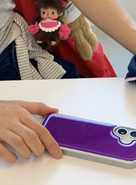 设计师欧尼同款温柔气质纯紫色可爱适用iphone16pro/15promax保护壳苹果17air手机壳17promax保护套13/14壳