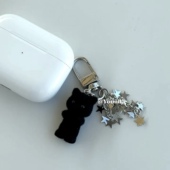可爱植绒小黑猫咪软萌治愈系手机挂件AirPods挂饰CCD吊坠韩系ins