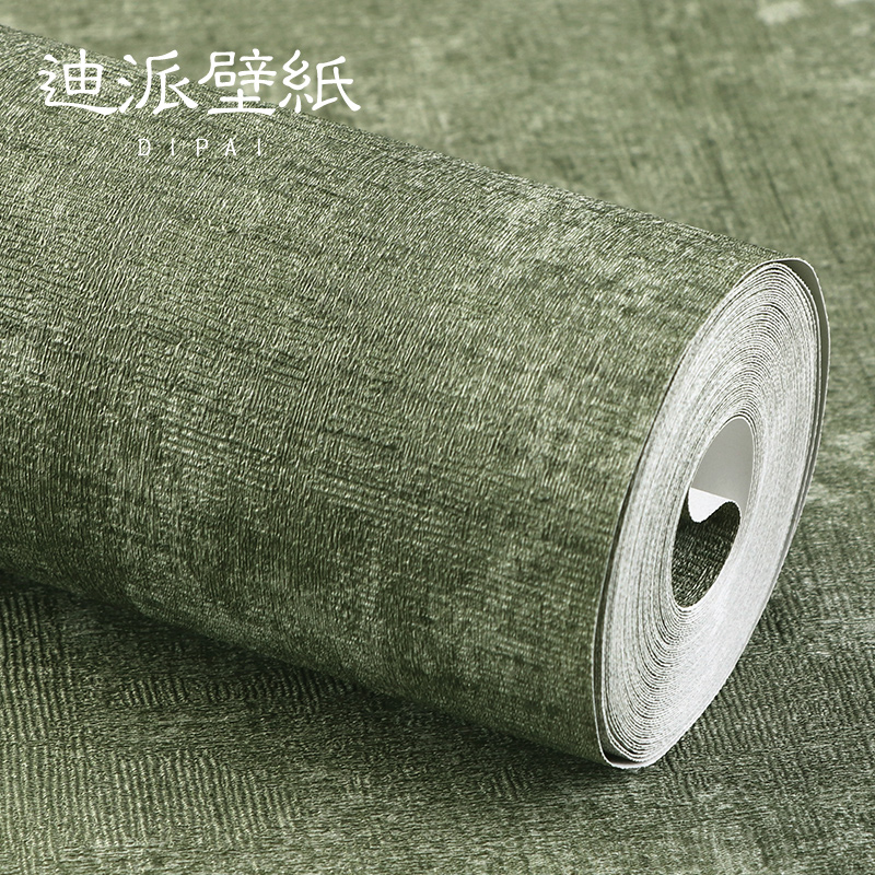 纯素色橄榄绿水泥斑驳做旧墙纸