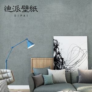 纯色素色蓝色无纺布灰色亚麻墙纸现代简约客厅卧室北欧壁纸轻奢风
