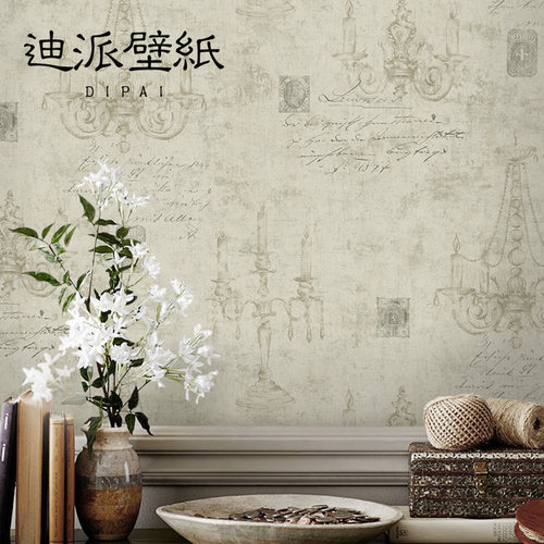迪派美式做旧吊灯复古轻奢墙纸