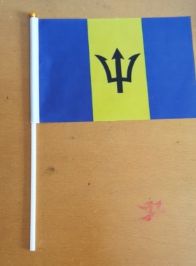 8号14*21cm巴巴多斯国旗手摇旗手旗巴巴多斯小国旗小旗子