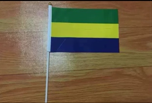 8号加蓬国旗手摇旗手旗手挥旗加蓬小旗子加蓬小国旗