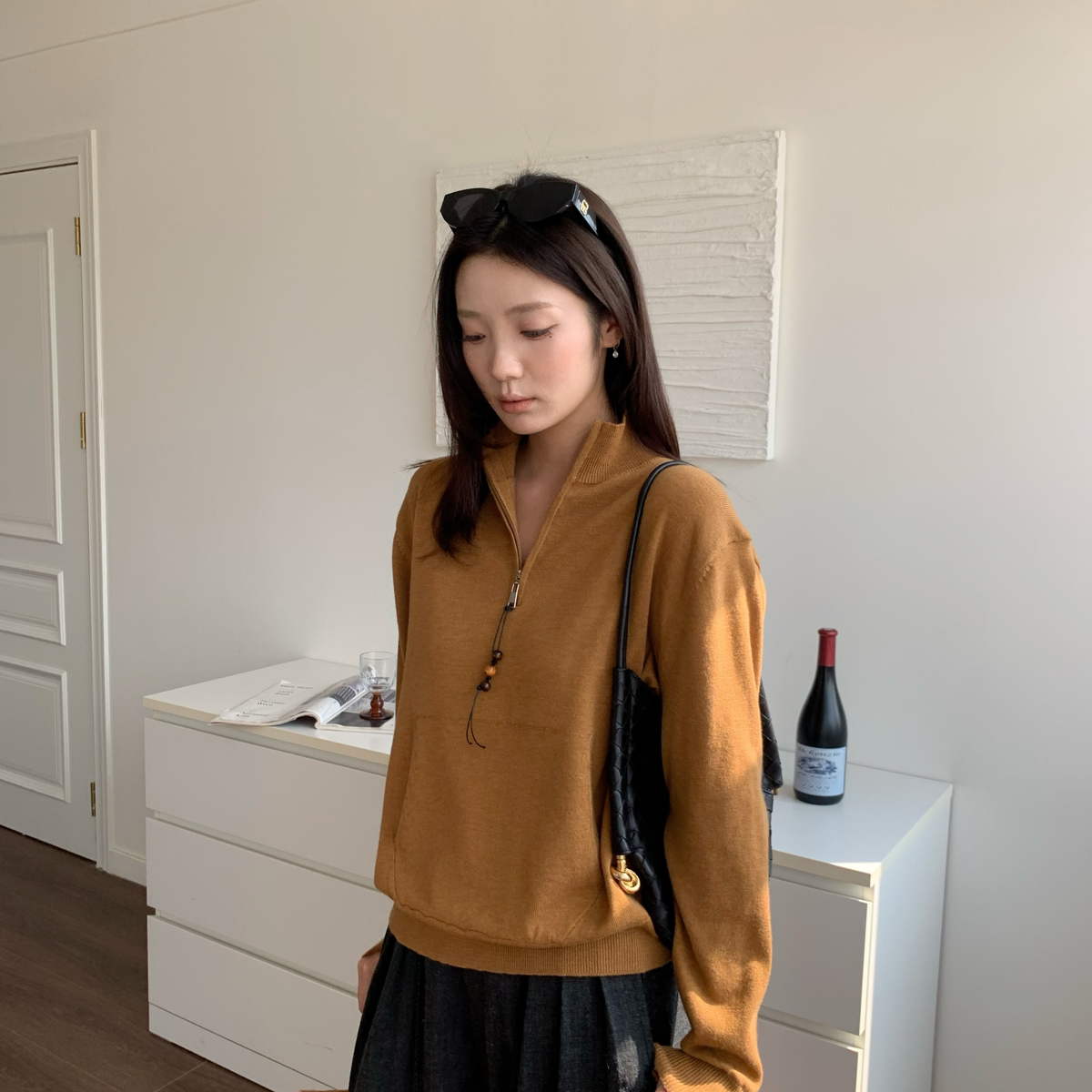 BEFORE SUNSET 日落款羊毛针织上衣保暖毛衣（含6羊毛）G25AW9340