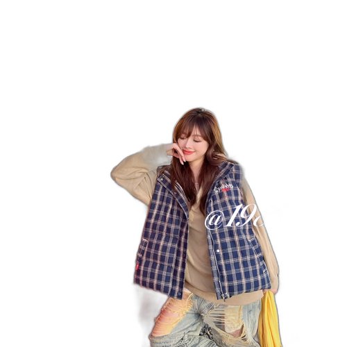 1988-为引流羽绒马甲美式休闲复古风毛呢格子羽绒马甲02格子马甲