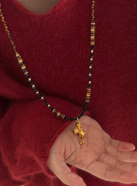 新中式马上有钱轻奢长款毛衣链