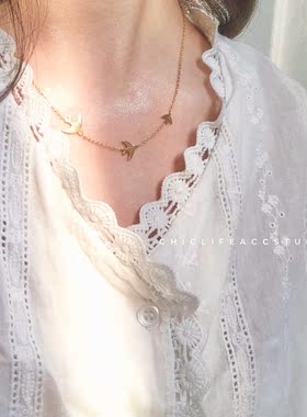 ins轻奢高级法式质感锁骨链