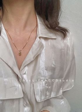 ins幸运情侣镂空冷淡风锁骨链