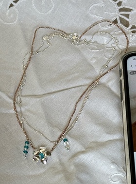 甜酷风银色方块闪亮锁骨链