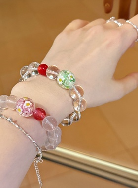 清透天然白水晶清新简约手链