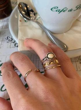 奶酪锤打奶糖复古红宝石戒指