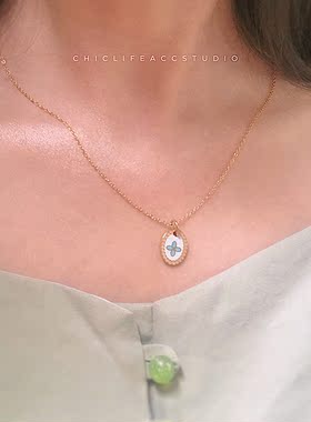 手工滴油十字架圣诞节法式项链