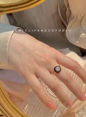 轻奢滴釉开口可调节百搭法式戒指