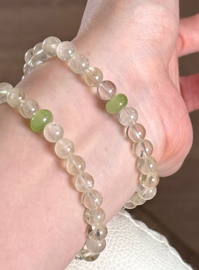 天然小清新黄水晶碎碎冰单圈手链