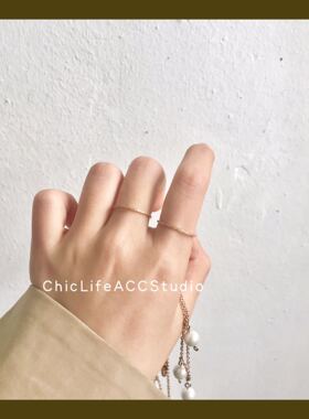 极细玫瑰金可叠戴韩国冷淡风戒指