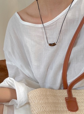 新中式极简百搭虎眼石弯弯黑绳