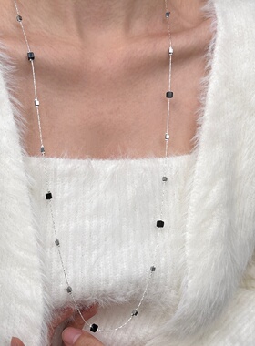 秋冬暗黑玛瑙轻奢长款毛衣链