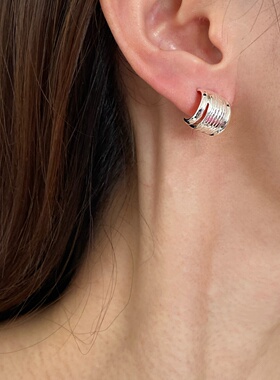 镂空多层C型耳钉简约轻奢高级气质耳饰小众设计韩系ins风线条耳环