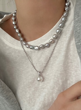 天然淡水异形巴洛克珍珠项链