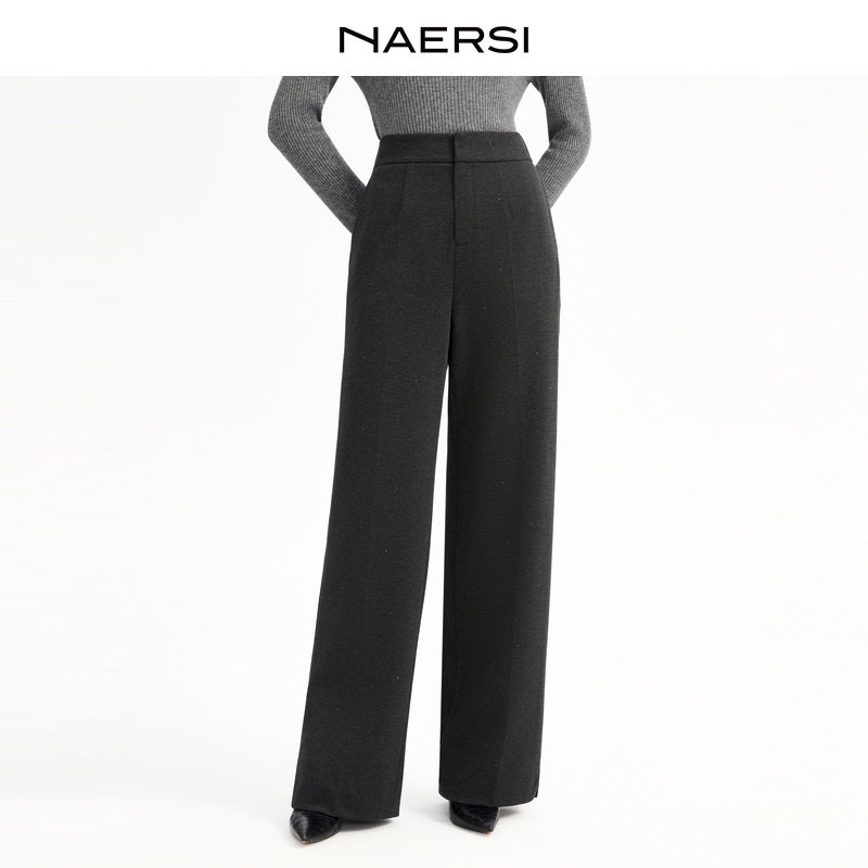 NAERSI/娜尔思商场同款时尚休闲2025年冬季新款简约百搭阔腿裤女,女装/女士精品,休闲裤,淘宝优惠券,粉丝福利购,淘宝优惠卷