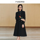 NAERSI娜尔思商场同款 女 新款 绵羊毛混纺连衣裙时尚 香颂2025冬季