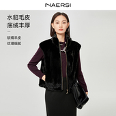 新款 娜尔思裘皮马甲时尚 气质2025年冬季 外套通勤百搭皮草外套