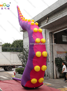 充气紫色双吸盘章鱼腿气模章鱼八爪鱼海豚海洋主题风机美陈装饰