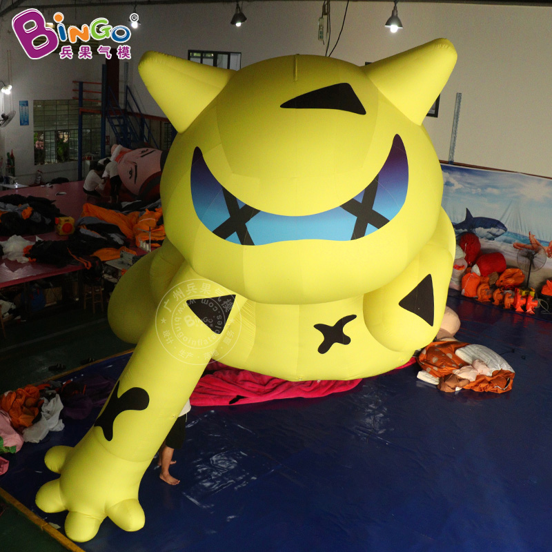 厂家直销充气毛绒猫卡通气模猫咪挂墙模型户外拍照打卡美陈装饰