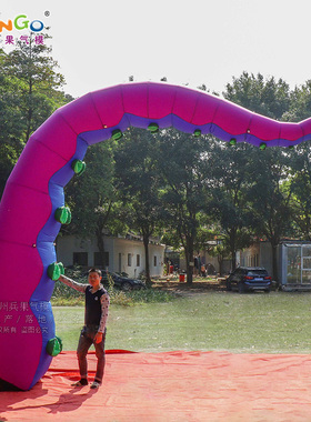 充气蓝紫色双吸盘章鱼腿气模商业街舞台创意海洋主题装饰美陈道具