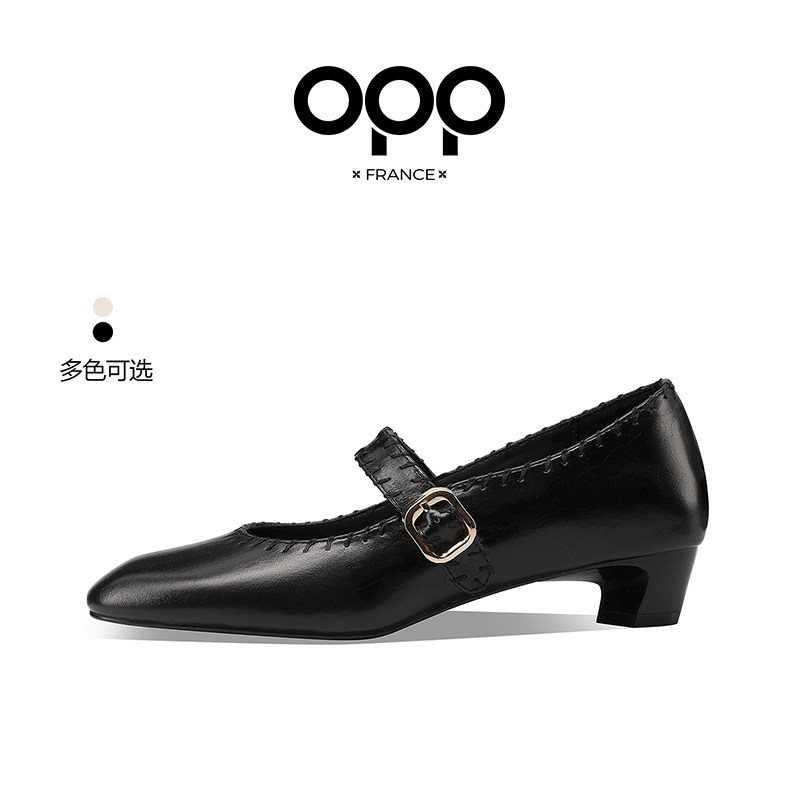 OPP新款渔光芭蕾玛丽珍鞋芭蕾舞鞋女黑色小皮鞋法式复古平底单鞋,女鞋,玛丽珍鞋,淘宝优惠券,粉丝福利购,淘宝优惠卷