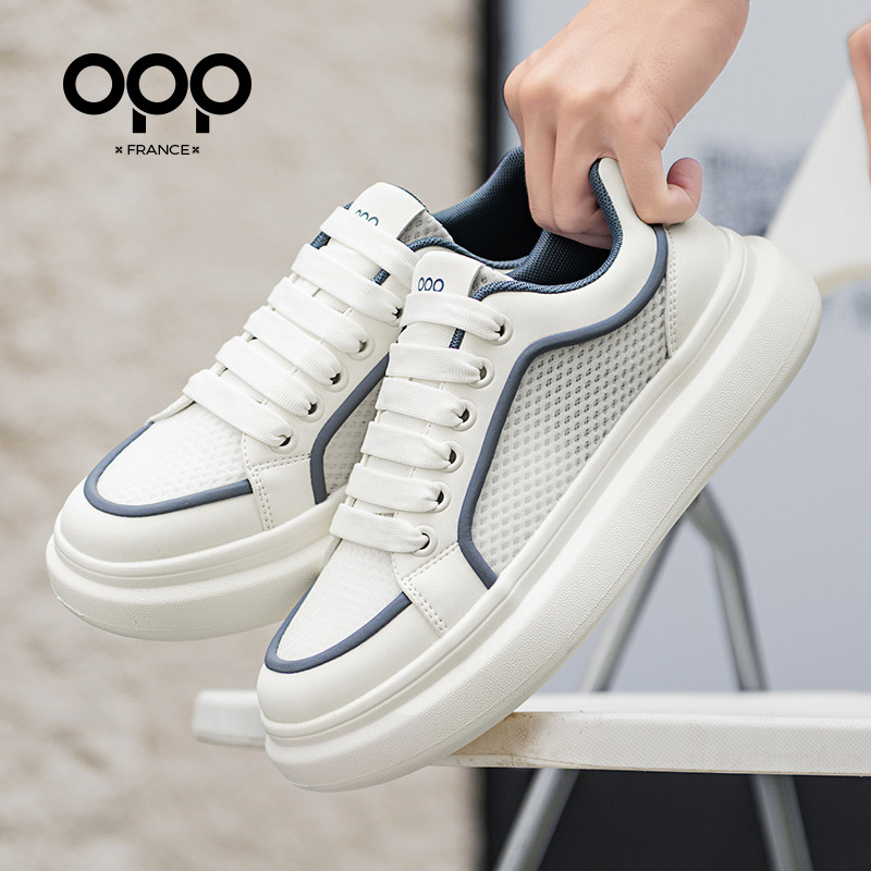 OPP男鞋春季2026新款厚底百搭舒适透气低帮板鞋休闲运动小白鞋男,流行男鞋,时尚休闲鞋,淘宝优惠券,粉丝福利购,淘宝优惠卷