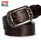 牛皮复古真皮女士皮带女韩版 带女 饰裤 百搭针扣宽腰带女时尚 休闲装