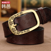 装 真牛皮复古针扣女士皮带 饰宽 真皮裤 带女时尚 韩版 百搭腰带女款