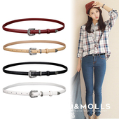 真皮头层牛皮细腰带打结配裙子大衣牛仔裤 皮带女士简约百搭韩版 窄