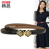 新款 韩版 装 时尚 饰漆皮腰带简约百搭连衣裙子皮带ins风潮黑色裤 带