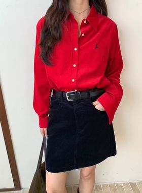 十三行高货细灯芯绒衬衫2025早秋新款韩版时尚百搭宽松显瘦上衣潮