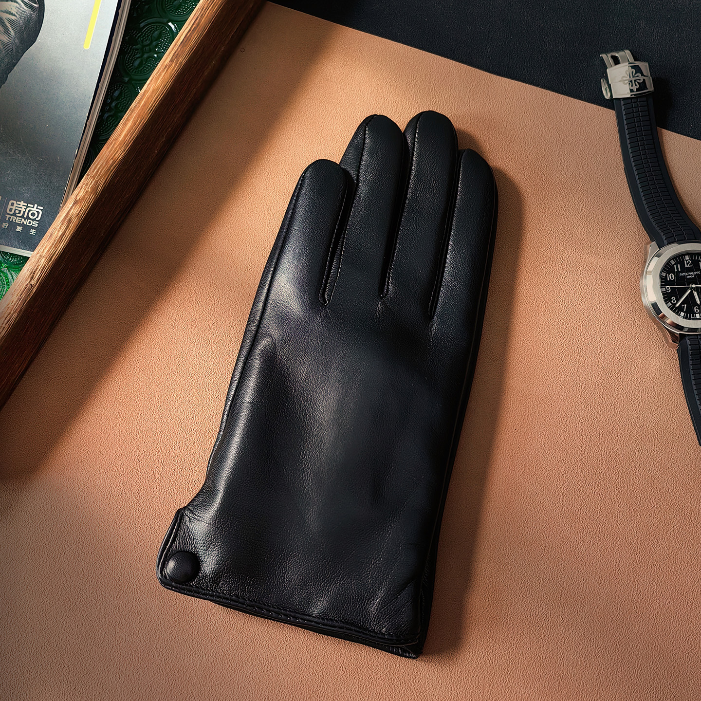 山羊皮真皮手套薄款加绒加厚