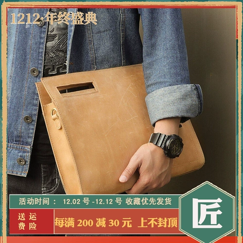 Ретро универсальная сумка на одно плечо, кожаная маленькая сумка клатч, из натуральной кожи