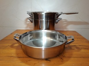 美酷传家宝 25.4cm 30.4cm 三层钢深煎锅 汤锅 premier锅中宝马