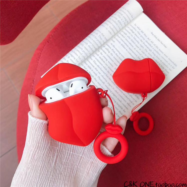 Star Same item Flames Red lips airpods2 smart cover Apple wireless Bluetooth headset protect Box silica gelin the 3C Digital Accessories,  MP3/MP4 Fitting , Headphone Accessories  category - from Buy2taobao.com to provide professional Taobao agent buy service