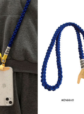 黄色五角星星挂坠手机斜挎长款背带防丢结实外出便捷麻花结实挂绳